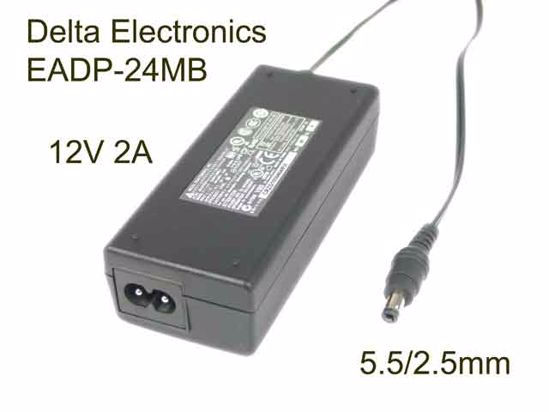 Delta Electronics EADP-24MB A AC Adapter 5V-12V 12V 2A, 5.5/2.5mm, 2-Prong