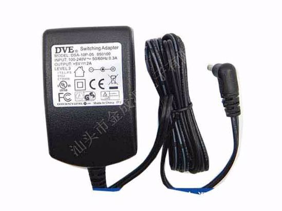 DVE DSA-10P-05 AC Adapter 5V-12V 5V 2A, 4.0/1.7mm, US 2P