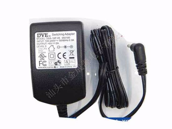 DVE DSA-10P-05 AC Adapter 5V-12V 5V 2A, 5.5/2.1mm, US 2P