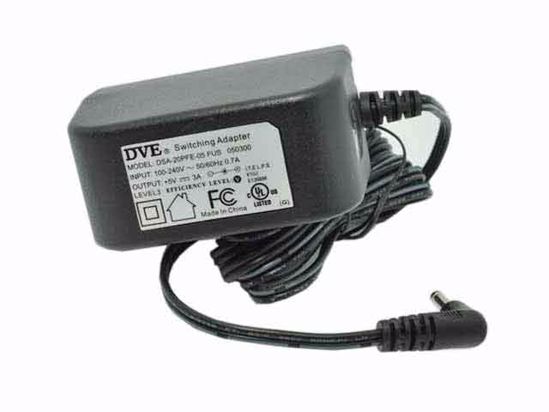 DVE DSA-20PFE-05 AC Adapter 5V-12V 5V 2A, 5.5/2.5mm, US 2P