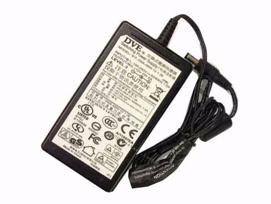 DVE DSA-48W-12 AC Adapter 5V-12V 12V 5A, 5.5/2.1mm, 2-Prong