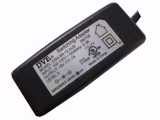 DVE DSA-9R-12 AC Adapter 5V-12V 9V 1.0A, 5.5/2.5mm, US 2P