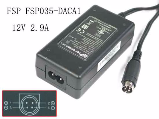 FSP Group Inc FSP035-DACA1 AC Adapter 5V-12V 12V 2.9A, 4P P1 4=V