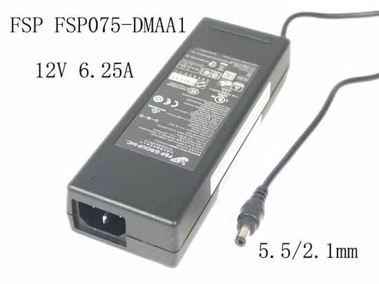 FSP Group Inc FSP075-DMAA1 AC Adapter 5V-12V 12V 6.25A, 5.5/2.1mm, C14