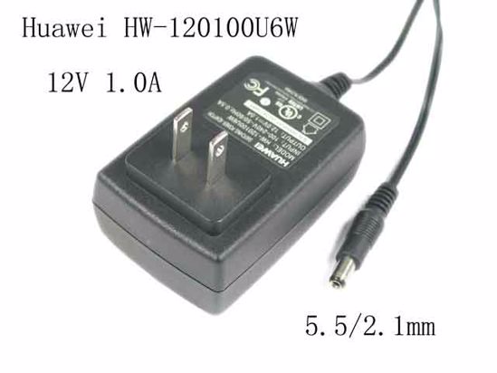 Huawei HW-120100U6W AC Adapter 5V-12V 12V 1.0A, 5.5/2.1mm, US 2P