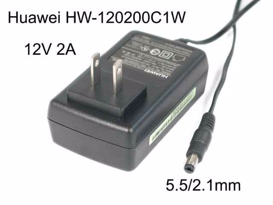 Huawei HW-120200C1W AC Adapter 5V-12V 12V 2A, 5.5/2.1mm, US 2P