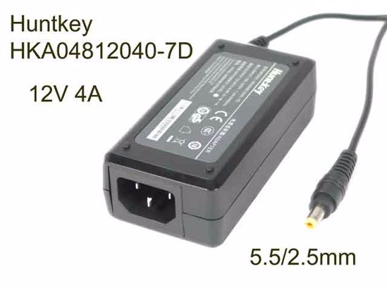 Huntkey HKA04812040-7D AC Adapter 5V-12V 12V 4A, 5.5/2.5mm, C14, NEW