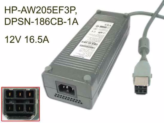 Microsoft HP-AW205EF3P AC Adapter 5V-12V 12V 16.5A, 6H tip, C14