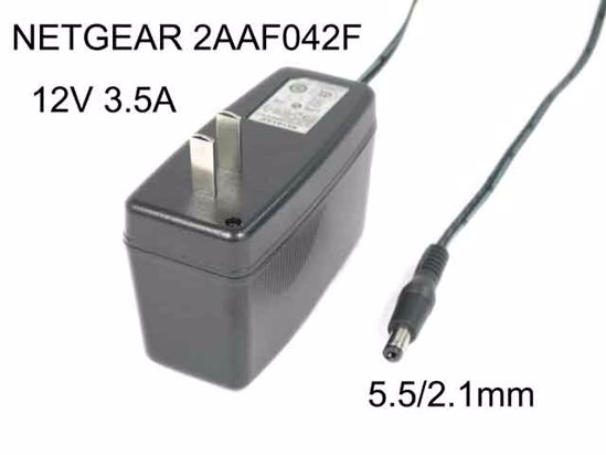 NETGEAR 2AAF042F AC Adapter 5V-12V 12V 3.5A, 5.5/2.1mm, US 2P