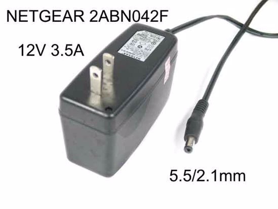 NETGEAR 2ABN042F AC Adapter 5V-12V 12V 3.5A, 5.5/2.1mm, US 2P