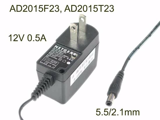 NETGEAR AD2015F23 AC Adapter 5V-12V 12V 0.5A, 5.5/2.1mm, US 2P