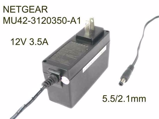 NETGEAR MU42-3120350-A1 AC Adapter 5V-12V 12V 3.5A, 5.5/2.1mm, US 2P