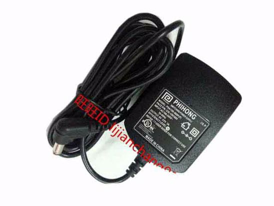 PHIHONG PSA15R-060P AC Adapter 5V-12V 6V 3A, Barrel 5.5/2.1mm, EU 2-Pin Plug