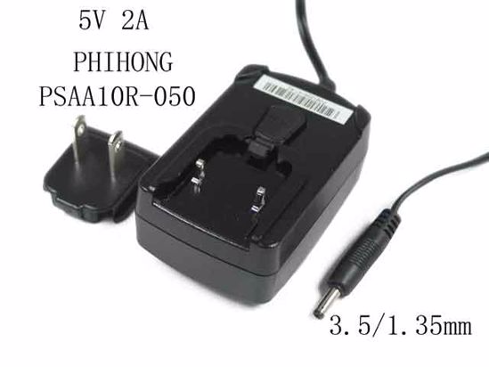 PHIHONG PSAA10R-050 AC Adapter 5V-12V 5V 2A, 3.5/1.35mm, US 2P