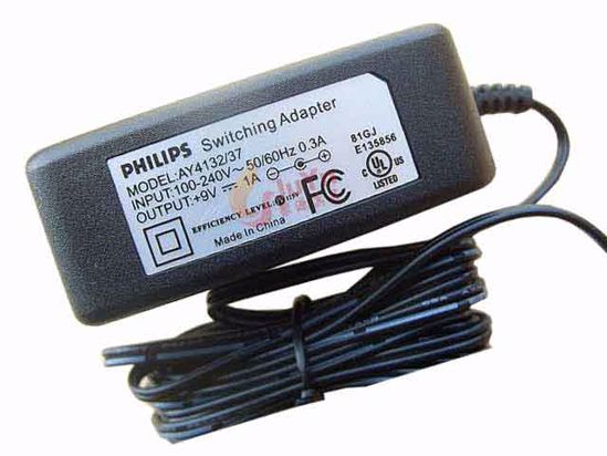 Philips Common Item (Philips) AC Adapter 5V-12V 9V 1A, 4.0/1.7mm, US 2P