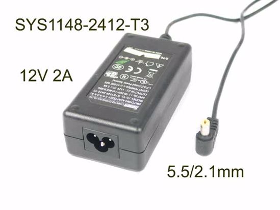 Sunny SYS1148-2412-T3 AC Adapter 5V-12V 12V 2A, 5.5/2.1mm, 3-Prong