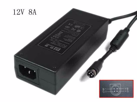 ACP OEM Power AC Adapter 5V-12V JC1208, 12V 8A, 4P P1 4=V