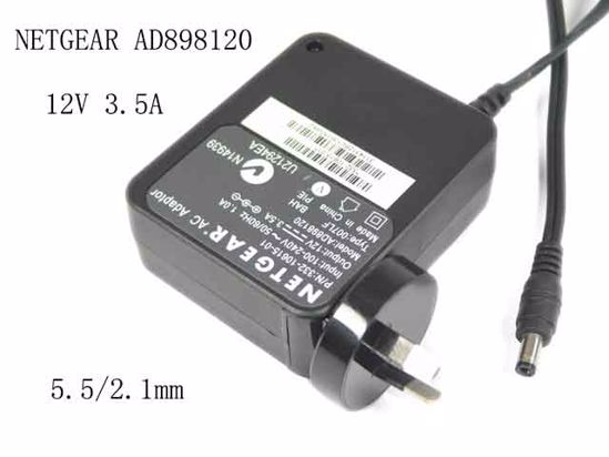 NETGEAR AD898120 AC Adapter 5V-12V 12V 3.5A, Barrel 5.5/2.1mm, AU 2-Pin Plug