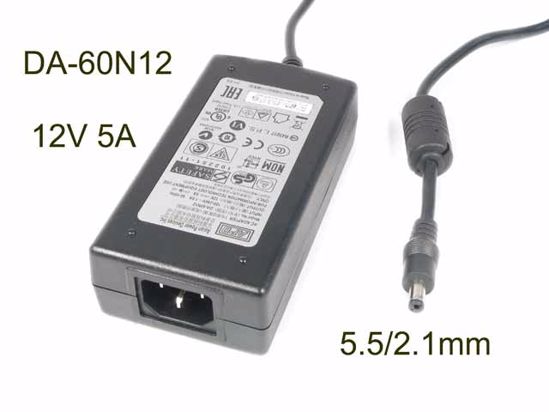 APD / Asian Power Devices DA-60N12 AC Adapter 5V-12V 12V 5A, Barrel 5.5/2.1mm, IEC C14,