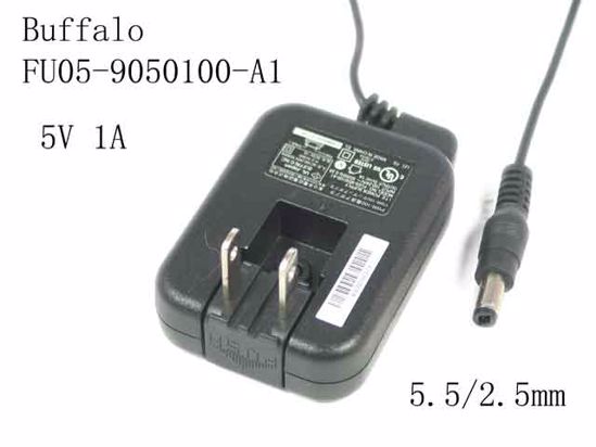 Buffalo FU05-9050100-A1 AC Adapter 5V-12V FU05-9050100-A1 , 5V 1A, 5.5/2.5mm, US 2-Pin