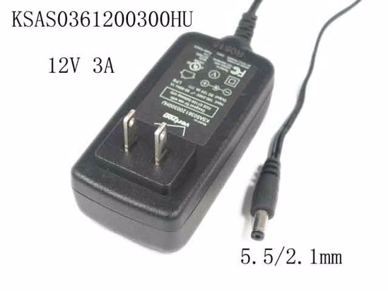 Verizon KSAS0361200300HU AC Adapter 5V-12V 12V 3A, 5.5/2.1mm, US2-Pin, New