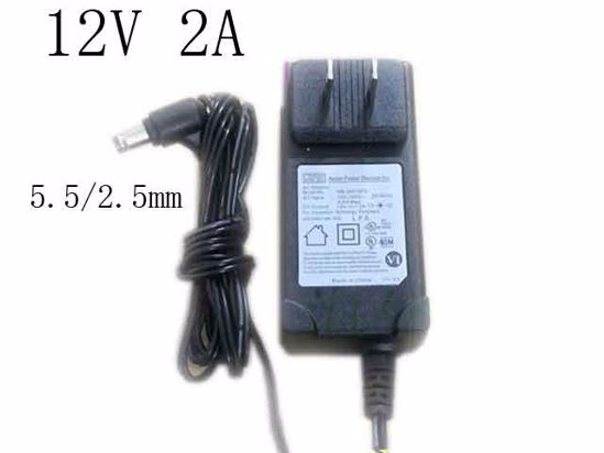 APD / Asian Power Devices WB-24D12FU AC Adapter 5V-12V 12V 2A, Barrel 5.5/2.5mm, US 2-Pi