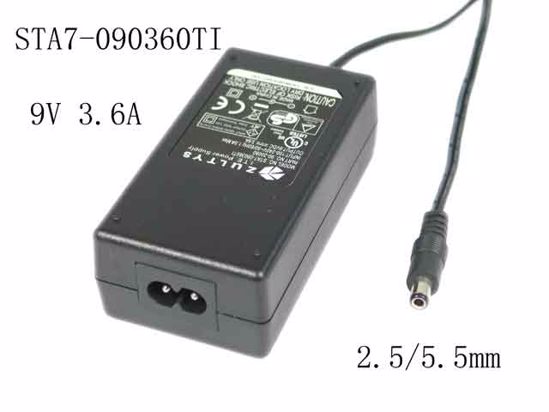 Other Brands Freebox AC Adapter 5V-12V 9V 3.6A, 32W, Round Barrel (2.5/5.5mm), 2-prong