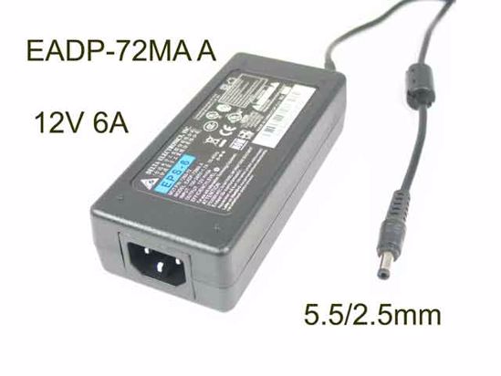 Delta Electronics EADP-72MA AC Adapter 5V-12V 12V 6A, 5.5/2.5mm, C14