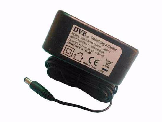 DVE DSA-24PFD-15 AC Adapter 5V-12V 12V 2A, 5.5/2.1mm, UK 3P Plug