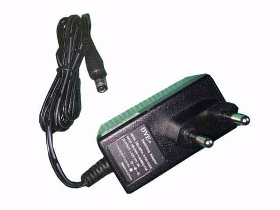 DVE DSA-26PFA-15 AC Adapter 5V-12V 12V 2A, 5.5/2.1mm, EU 2P Plug, New