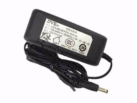 DVE DSA-9W-05 AC Adapter 5V-12V 5V 1.4A, 3.5/1.35mm, US 2P Plug, New