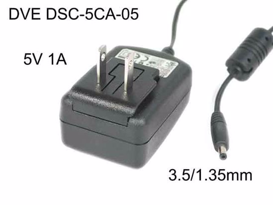 DVE DSC-5CA-05 AC Adapter 5V-12V 5V 1A, 3.5/1.35mm, US 2P Plug, New