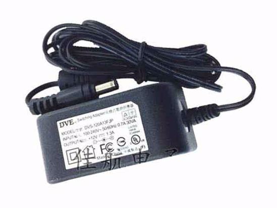 DVE DVS-120A13FJP AC Adapter 5V-12V 12V 1.3A, 5.5/2.1mm, US 2P Plug, New