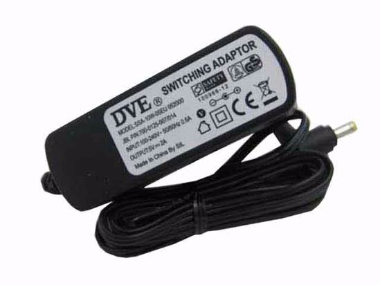 DVE SSA-10W-05EU AC Adapter 5V-12V 5V 2A, 4.0/1.7mm, EU 2P Plug, New