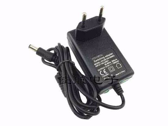 FlyPower PS18K1201500E5 AC Adapter 5V-12V 12V 1.5A, 5.5/2.1mm, EU 2P Plug, New