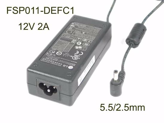 FSP Group Inc FSP011-DEFC1 AC Adapter 5V-12V 12V 2A, 5.5/2.5mm, EU 2P Plug, New