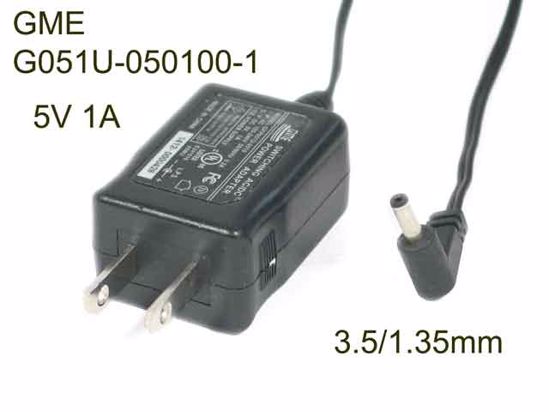 GME G051U-050100-1 AC Adapter 5V-12V 5V 1A, Barrel 3.5/1.35mm, US 2-Pin Plug