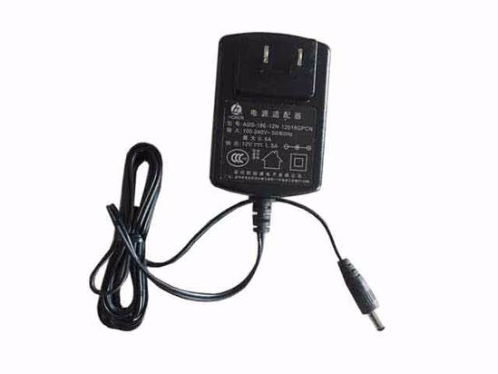 Honor ADS-18E-12N AC Adapter 5V-12V 12V 1.5A, 5.5/2.1mm, US 2P Plug, New