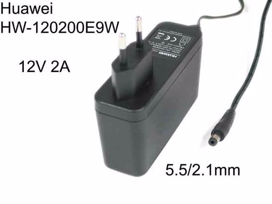 Huawei HW-120200E9W AC Adapter 5V-12V 12V 2A, Barrel 5.5/2.1mm, EU 2-Pin Plug, New