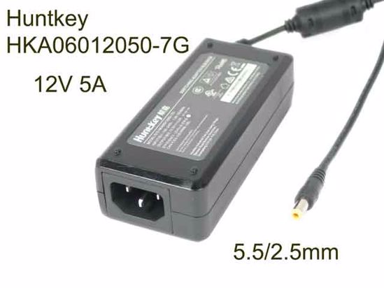 Huntkey HKA06012050-7G AC Adapter 5V-12V 12V 5A, 5.5/2.5mm, C14, New