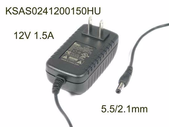 Ktec KSAS0241200150HU AC Adapter 5V-12V 12V 1.5A, 5.5/2.1mm, US 2P Plug , New