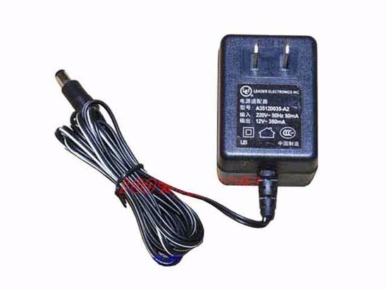 LEI / Leader A35120035-A2 AC Adapter 5V-12V 12V 0.35A, 5.5/2.1mm, US 2P Plug