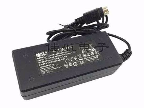 Mass Power SKF1200500X1BA AC Adapter 5V-12V 12V 5A, 4-Pin Din, 3-Prong