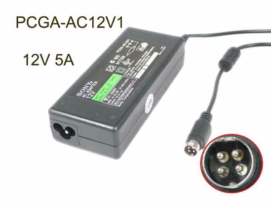 Sony AC Adapter (Sony) AC Adapter 5V-12V 12V 5A, 4P P1 4=V