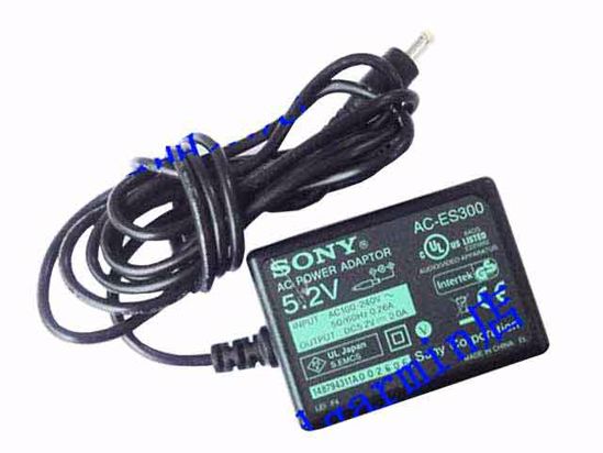 Sony AC Adapter (Sony) AC Adapter 5V-12V 5.2V 2A, Barrel Tip 2P, New