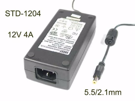 Sunny STD-1204 AC Adapter 5V-12V 12V 4A, 5.5/2.1mm, C14