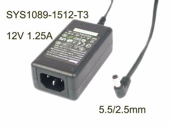 Sunny SYS1089-1512-T3 AC Adapter 5V-12V 12V 1.25A, 5.5/2.5mm, C14, New