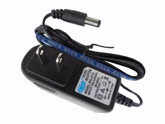 WEEQU WQ-0510 AC Adapter 5V-12V 5V 1A, 5.5/2.5mm, US 2P Plug, New