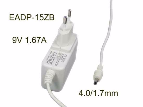 Delta Electronics EADP-15ZB AC Adapter 5V-12V 9V1.67A, 4.0/1.7mm, EU 2-Pin Plug