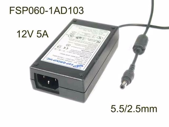 FSP Group Inc FSP060-1AD103 AC Adapter 5V-12V 12V 5A, Barrel 5.5/2.5mm, IEC C14, FSP060-